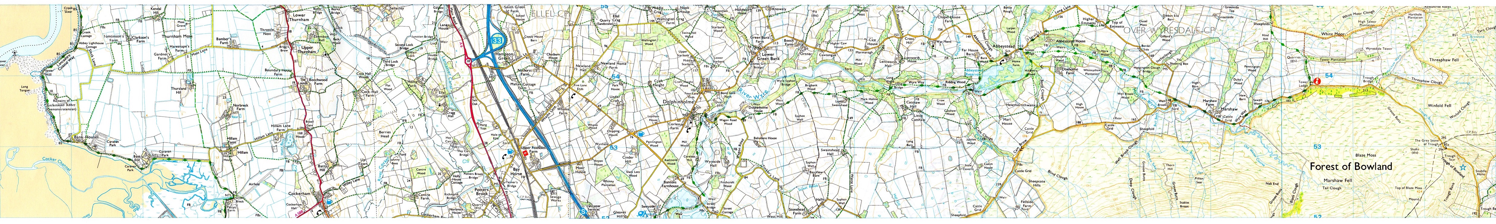 OS map of selected area